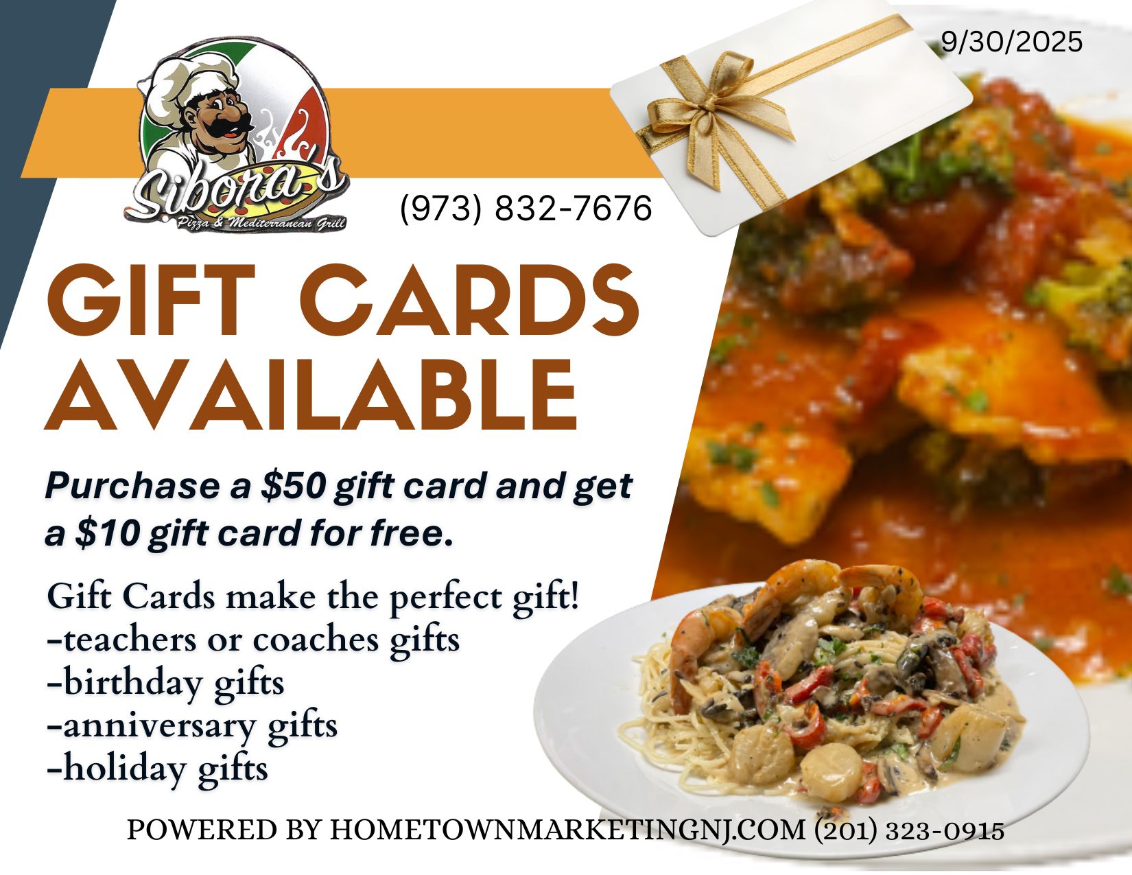 Siboras gift certificate 2025